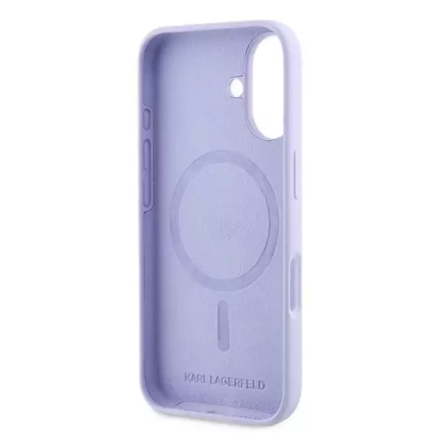 Karl Lagerfeld Silicone Karl&amp Choupette Heads Ring MagSafe Case for iPhone 16 Plus - Purple 6