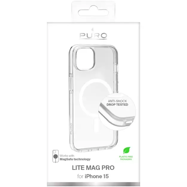Puro Lite Mag Pro MagSafe Silicone Case for iPhone 15 - Transparent 1