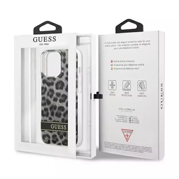 Guess GUHCP13LHSLEOK iPhone 13 Pro / 13 6.1&quot  grey/grey hardcase Leopard 14