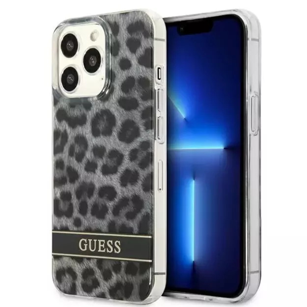 Guess GUHCP13LHSLEOK iPhone 13 Pro / 13 6.1&quot  grey/grey hardcase Leopard