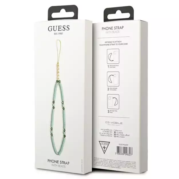 Guess pendant GUSTPEARP Phone Strap blue/blue Heishi Beads 2