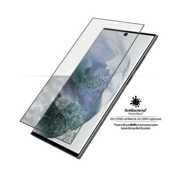 PanzerGlass E2E Microfracture antibacterial glass for Samsung Galaxy S22 Ultra - with black frame 4