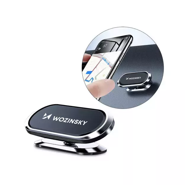 Wozinsky Self-adhesive Magnetic 360 Car Dashboard Mount Silver (WMH-06) 4