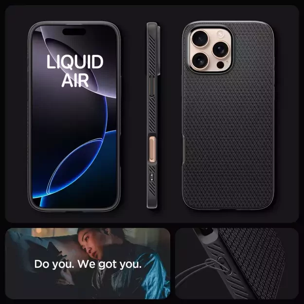 Spigen Liquid Air Case for iPhone 16 Pro Max - Black 12