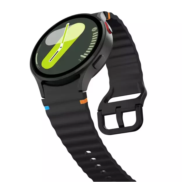 Tech-Protect Silicone Sport Strap for Samsung Galaxy Watch 4 / 5 / 5 Pro / 6 / 7 / FE - Black 2