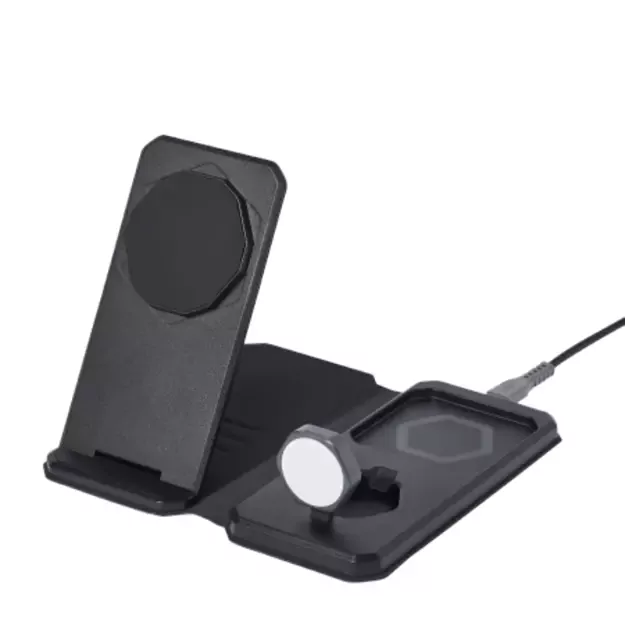 UAG 3in1 Travel Charger 15W Wireless Charger with MagSafe + Cable + Organizer - Black