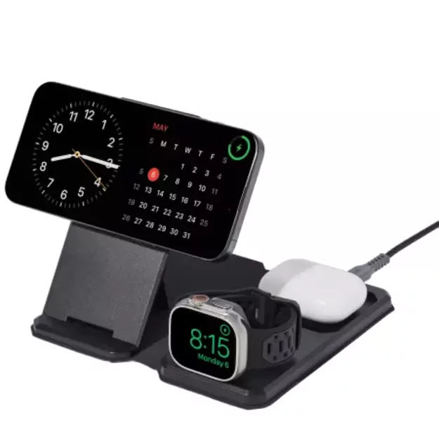 UAG 3in1 Travel Charger 15W Wireless Charger with MagSafe + Cable + Organizer - Black 2