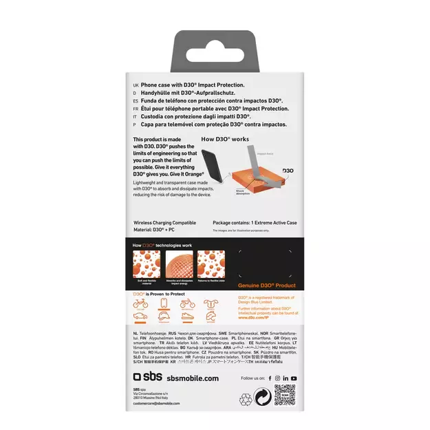 SBS Extreme Active D3O Case for iPhone 16 Pro - Transparent 2