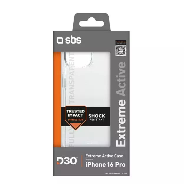 SBS Extreme Active D3O Case for iPhone 16 Pro - Transparent 1