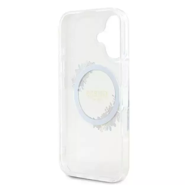 Guess IML Flowers Wreath MagSafe iPhone 16 Case - Clear 2