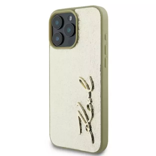 Karl Lagerfeld Metal Signature iPhone 16 Pro Case - Gold 8