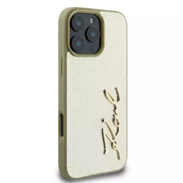Karl Lagerfeld Metal Signature iPhone 16 Pro Case - Gold 10
