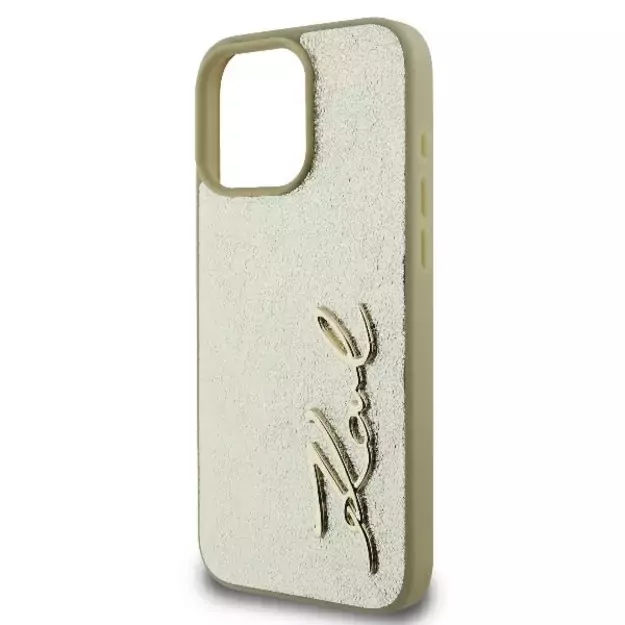 Karl Lagerfeld Metal Signature iPhone 16 Pro Case - Gold 12