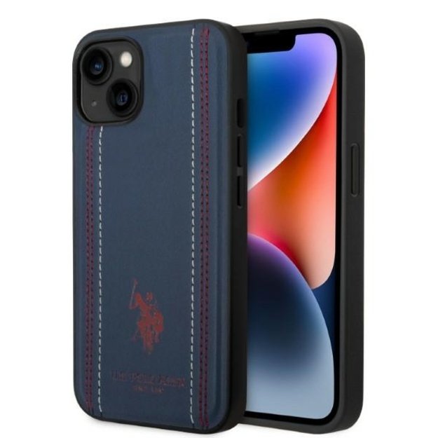 US Polo USHCP14SPFAV iPhone 14 6.1&quot  navy blue/navy blue Leather Stitch