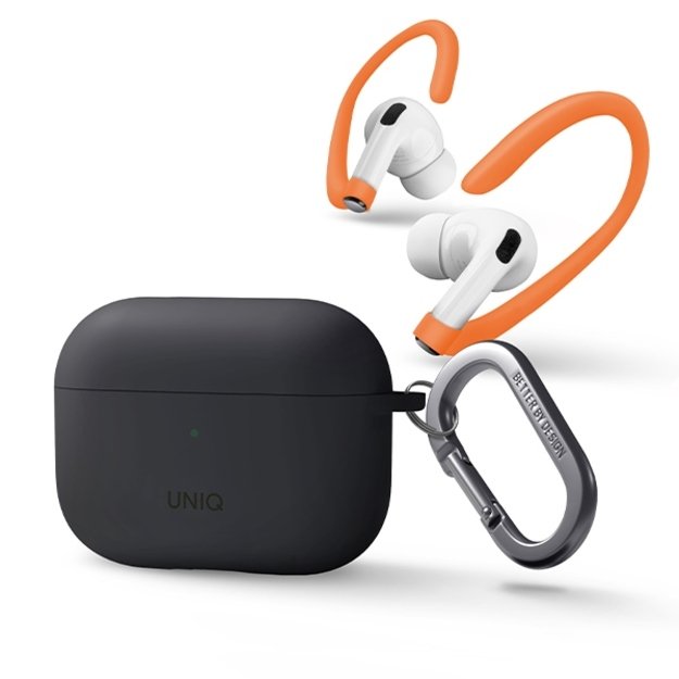 Uniq Nexo case for AirPods Pro 2 + ear hooks - gray 1