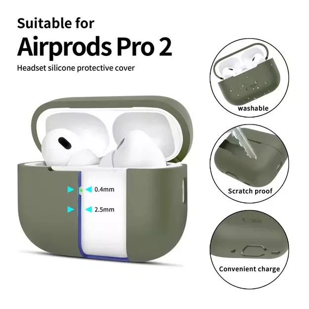 Tech-Protect Silicone Case for Apple AirPods Pro 1 / 2 - Green 1