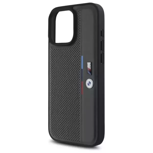 BMW M Perforated Tricolor Detail Line iPhone 16 Pro Case - Dark Gray 12