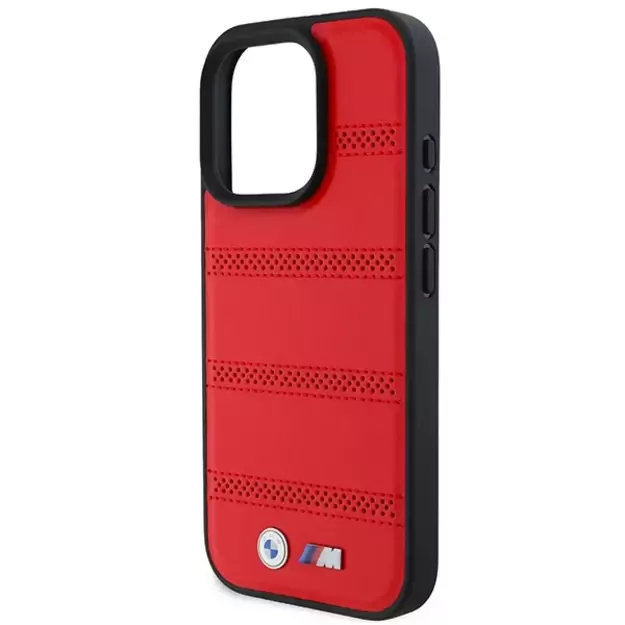 BMW M Perforated And Stitched Line MagSafe case for iPhone 16 Pro - red 5