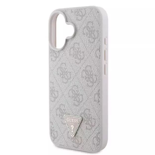 Guess Leather Metal Logo Strass Crossbody Case for iPhone 16 - Pink 15