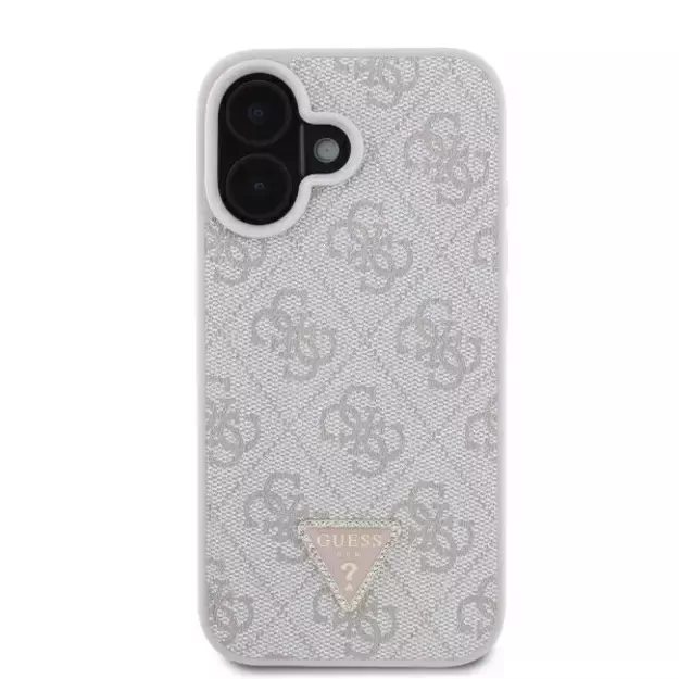 Guess Leather Metal Logo Strass Crossbody Case for iPhone 16 - Pink 12