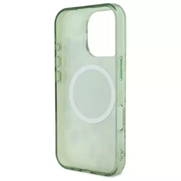 Guess IML Flower &amp  Tonal Circle MagSafe case for iPhone 16 Pro - green 11