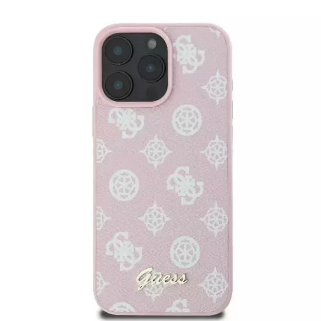 Guess Peony Script Logo MagSafe iPhone 16 Pro Case - Pink 9