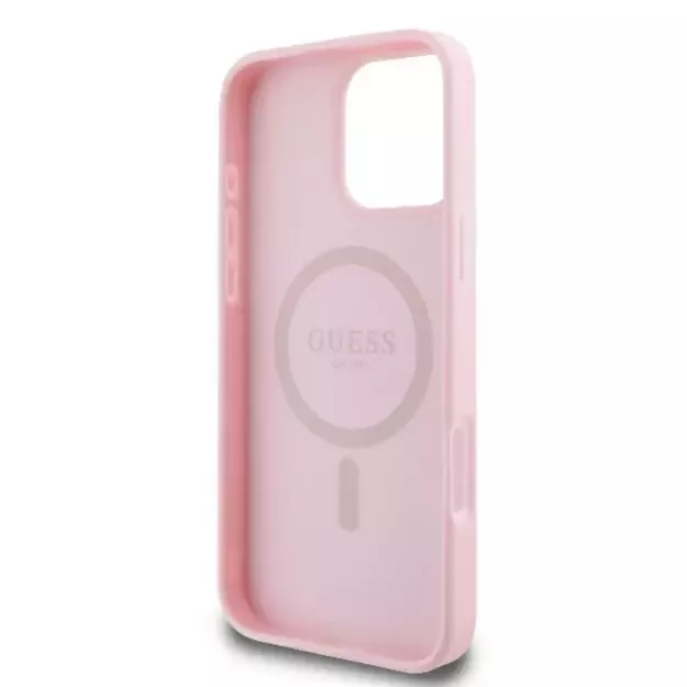 Guess Peony Script Logo MagSafe iPhone 16 Pro Case - Pink 13