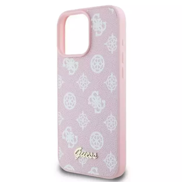 Guess Peony Script Logo MagSafe iPhone 16 Pro Case - Pink 12