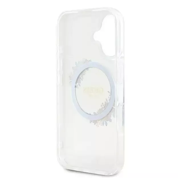 Guess IML Flowers Wreath MagSafe iPhone 16 Plus Case - Clear 5