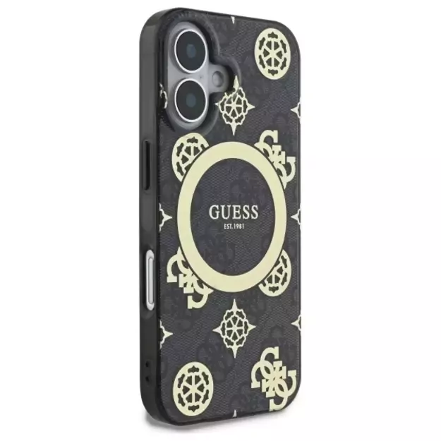 Guess IML Peony On 4G Background MagSafe case for iPhone 16 - black 3