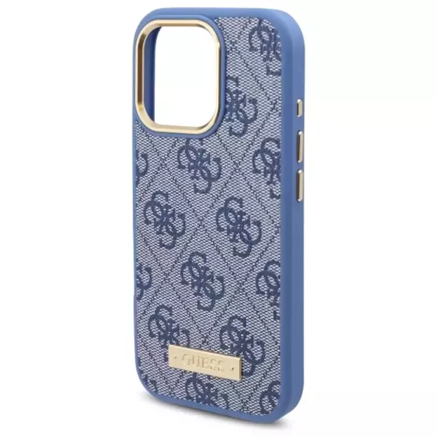 Guess 4G Logo Plate MagSafe Case for iPhone 16 Pro Max - Blue 5