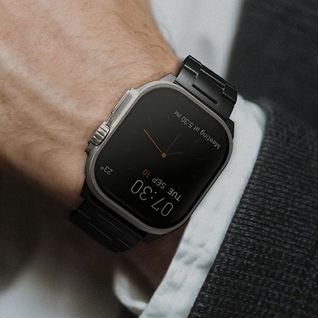 Uniq Osta Stainless Steel Strap for Apple Watch 1/2/3/4/5/6/7/8/SE/SE2/Ultra 42/44/45/49mm - Black 3