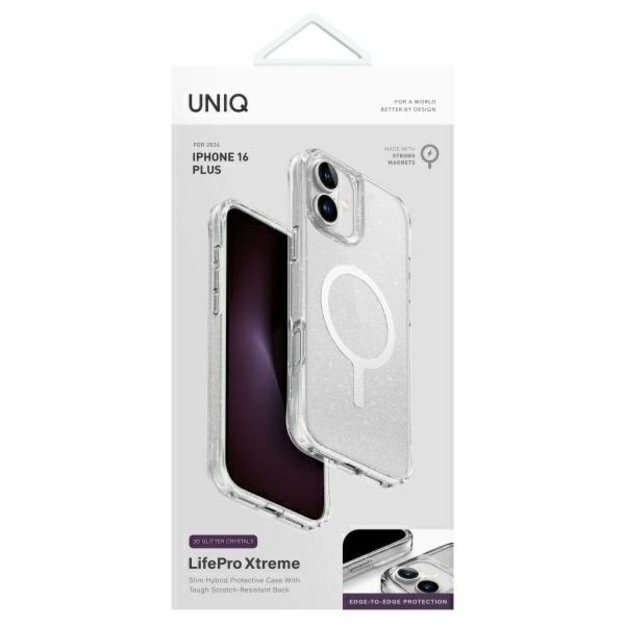 Uniq LifePro Xtreme Magclick Charging iPhone 16 Plus Case - Transparent 3