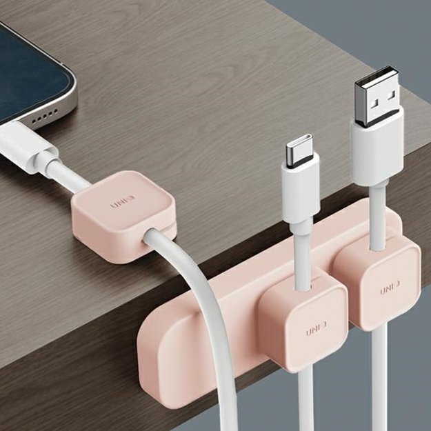 Uniq Pod Mag magnetic cable organizer + base gray/chalk gray 2