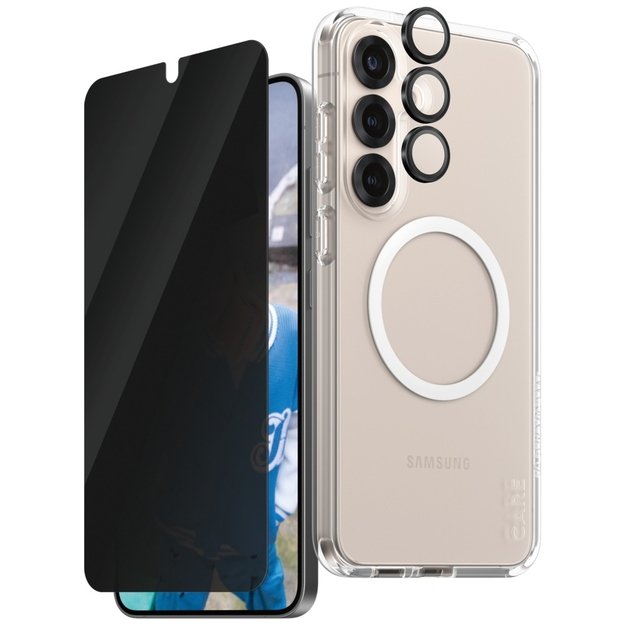 CARE by PanzerGlass Flagship 3in1 Case + Privacy Glass + Lens for Samsung Galaxy S25+ 1