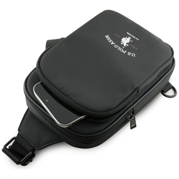 US Polo Petit Pique Crossbody Arch Phone Bag Black 3