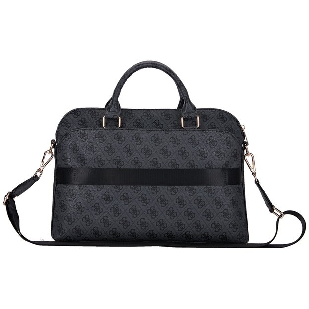 Guess 4G Zipper Pocket Triangle Logo 15&quot  Laptop Bag - Black 1