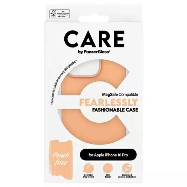 CARE by PanzerGlass Fashion Case iPhone 16 Pro 6.3&quot  Peachy MagSafe 1390 3
