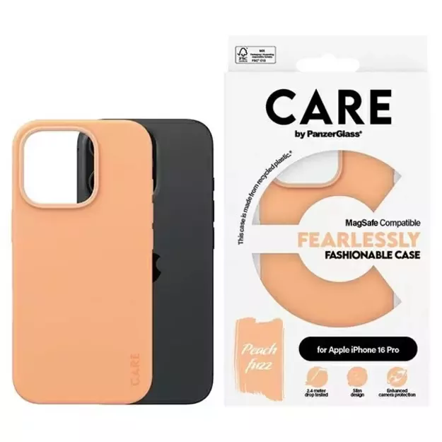 CARE by PanzerGlass Fashion Case iPhone 16 Pro 6.3&quot  Peachy MagSafe 1390