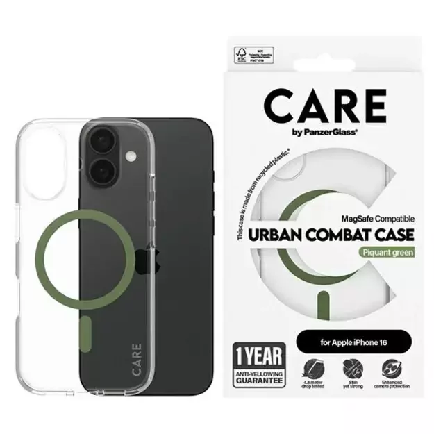 CARE by PanzerGlass Flagship Case iPhone 16 6.1&quot  green/green MagSafe 1369