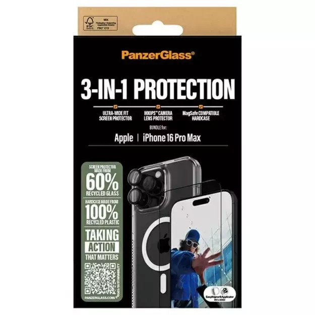 PanzerGlass Bundle 3in1 iPhone 16 Pro Max 6.9&quot  D3O Hardcase + Screen Protector UWF+ Lens B1294+2864+1284 5