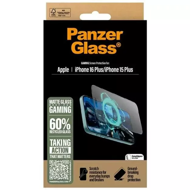PanzerGlass Gaming Screen Protector iPhone 16 Plus 6.7&quot  Ultra-Wide Fit 2859 3