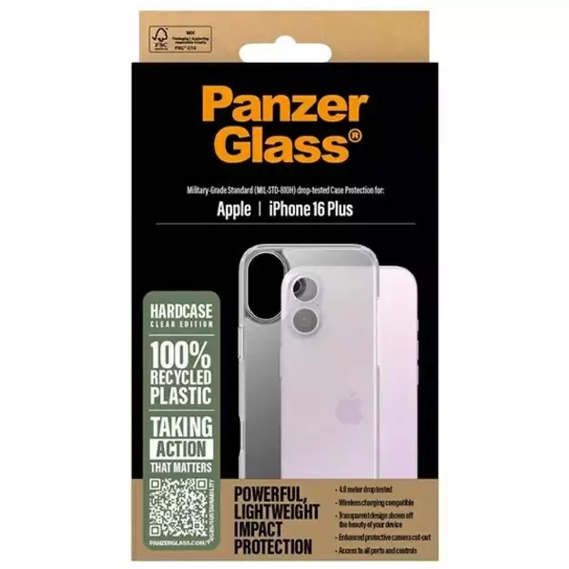 PanzerGlass HardCase iPhone 16 Plus 6.7&quot  Clear/Transparent 1289 6