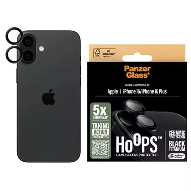 PanzerGlass Hoops Ceramic Lens Protector iPhone 16 6.1&quot  / 16 Plus 6.7&quot  1281