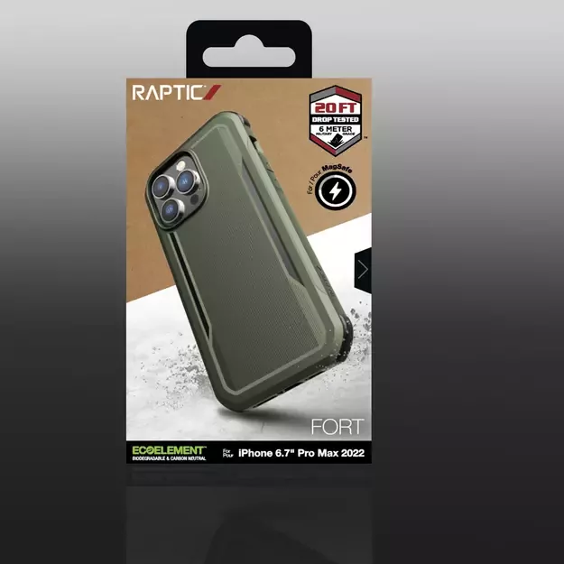 Raptic X-Doria Fort Case iPhone 14 Pro Max with MagSafe armored cover green 4