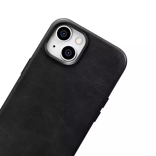 iCarer Oil Wax Premium Leather Case iPhone 14 Plus Magnetic Leather Case with MagSafe Black (WMI14220703-BK) 10