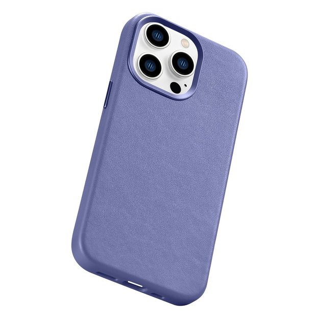 iCarer Case Leather Cover Genuine Leather Case for iPhone 14 Pro Max Light Purple (WMI14220708-LP) (MagSafe Compatible) 31