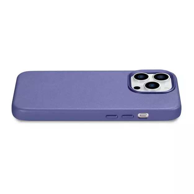 iCarer Case Leather Cover Genuine Leather Case for iPhone 14 Pro Max Light Purple (WMI14220708-LP) (MagSafe Compatible) 13