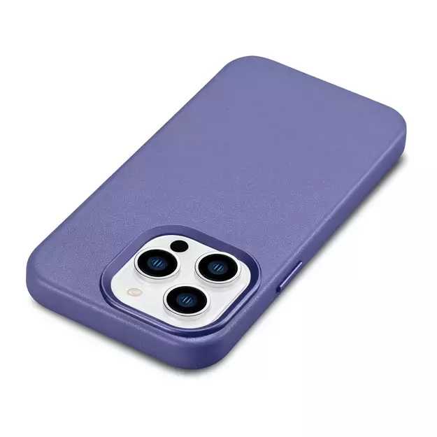 iCarer Case Leather Cover Genuine Leather Case for iPhone 14 Pro Max Light Purple (WMI14220708-LP) (MagSafe Compatible) 14
