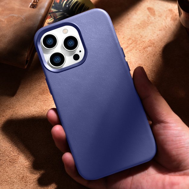 iCarer Case Leather Cover Genuine Leather Case for iPhone 14 Pro Max Light Purple (WMI14220708-LP) (MagSafe Compatible) 36